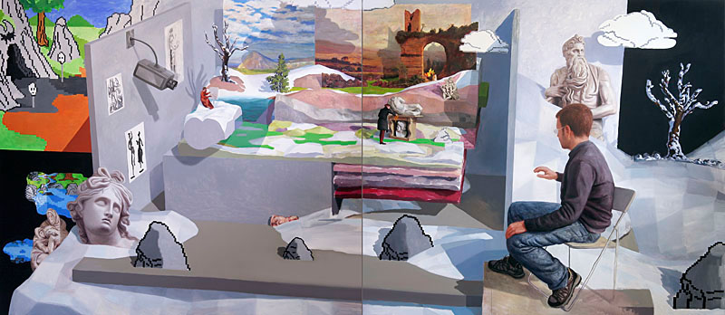 Thawing. 456x200cm (diptych). Oil on canvas. (2009)