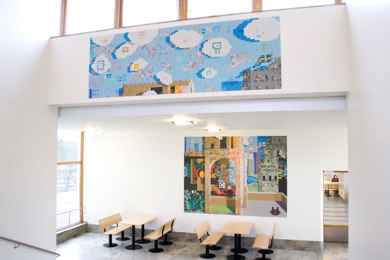 mosaik, bromma gymnasium, Kristoffer Zetterstrand. Mosaics