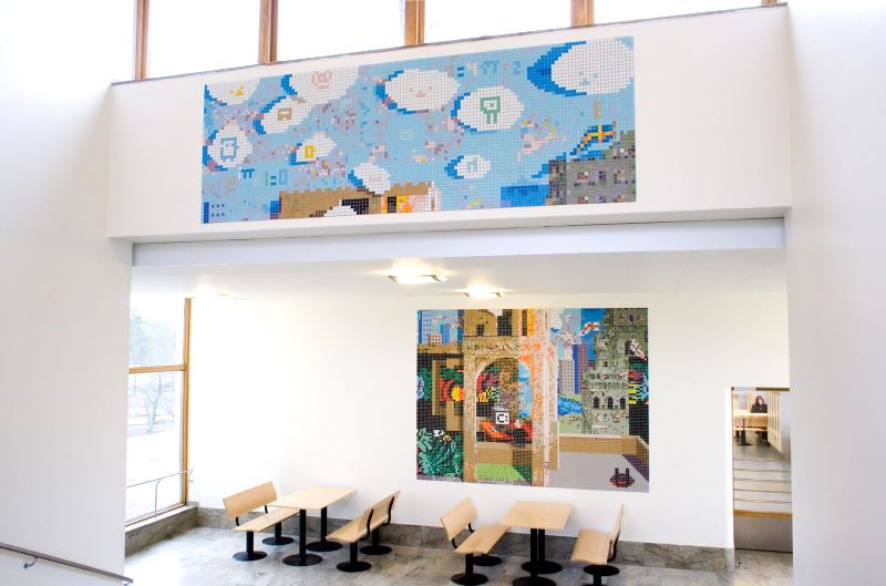 mosaik, bromma gymnasium, Kristoffer Zetterstrand. Mosaics