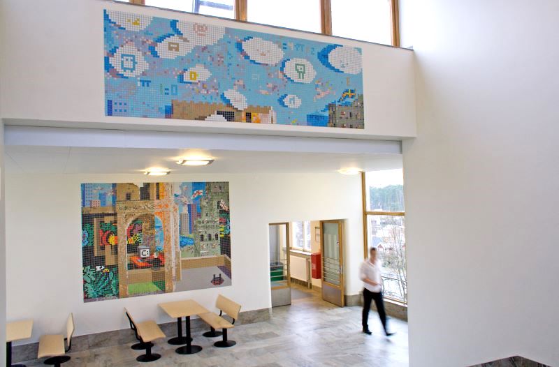 mosaik, bromma gymnasium, Kristoffer Zetterstrand. Mosaics