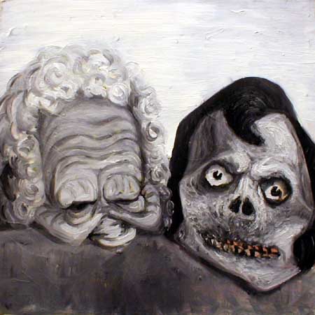 masks, painting by Kristoffer Zetterstrand