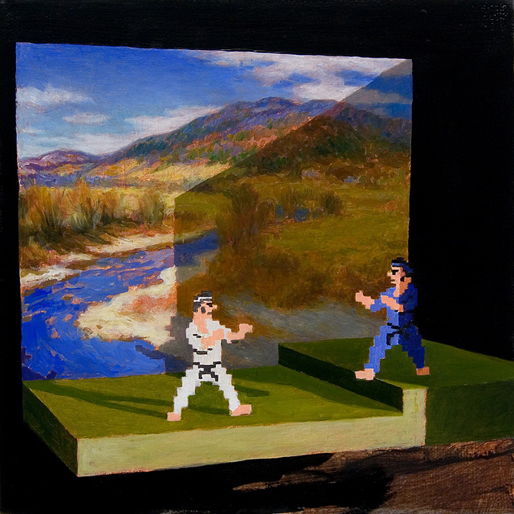 Fighters. international karate painting. zetterstrand