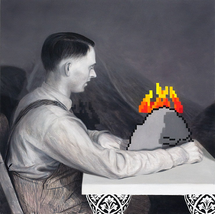 Volcano, painting by Kristoffer Zetterstrand