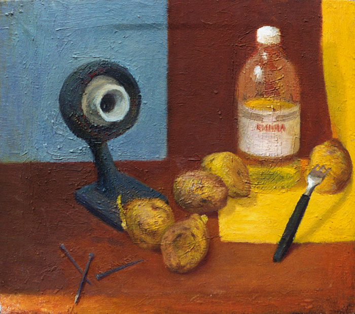 scen med potatis, potato scene, painting by Kristoffer Zetterstrand
